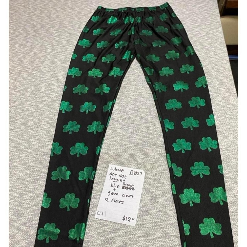 Lularoe green shamrock print & Minnie Mouse leggings.2 piece One size. SKU-B827